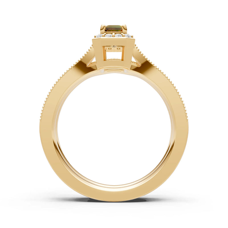 Petitie Five Stone Gemstone Band - Emerald