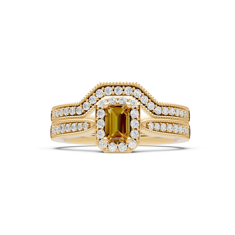 Petitie Five Stone Gemstone Band - Emerald