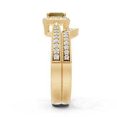 Petitie Five Stone Gemstone Band - Emerald