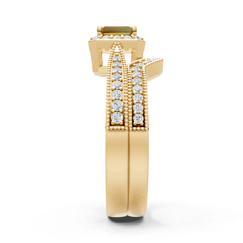 Petitie Five Stone Gemstone Band - Emerald