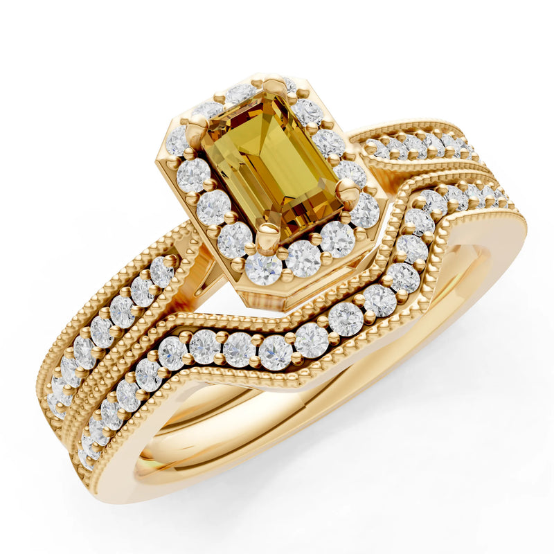 Petitie Five Stone Gemstone Band - Emerald