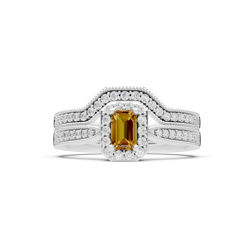 Petitie Five Stone Gemstone Band - Emerald