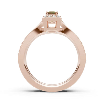 Petitie Five Stone Gemstone Band - Emerald