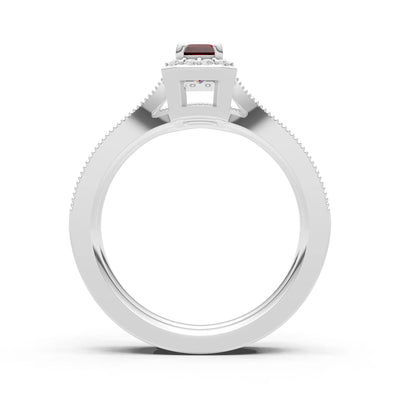 Petitie Five Stone Gemstone Band - Emerald