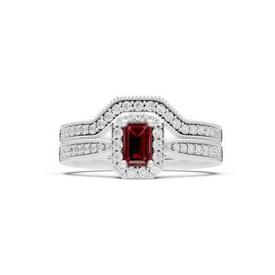 Petitie Five Stone Gemstone Band - Emerald