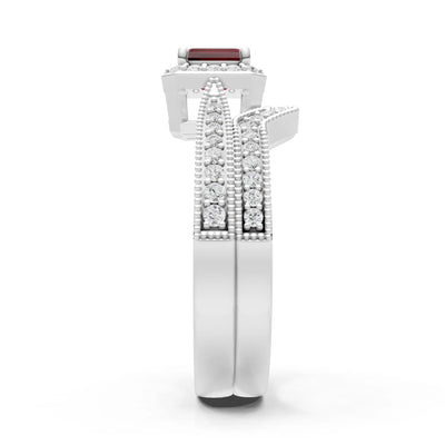 Petitie Five Stone Gemstone Band - Emerald