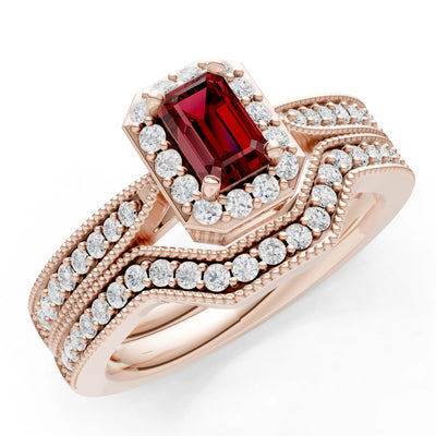 Petitie Five Stone Gemstone Band - Emerald