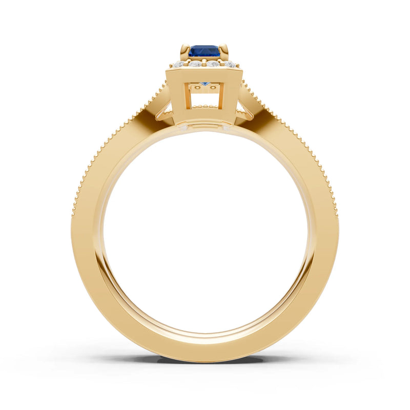 Petitie Five Stone Gemstone Band - Emerald