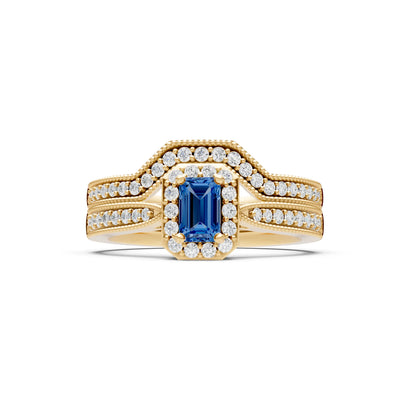 Petitie Five Stone Gemstone Band - Emerald
