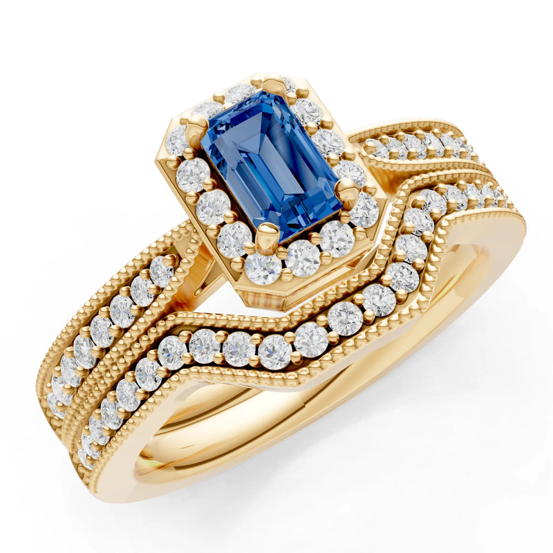 Petitie Five Stone Gemstone Band - Emerald