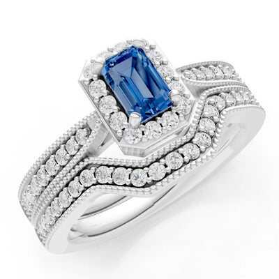 Petitie Five Stone Gemstone Band - Emerald