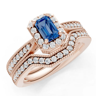 Petitie Five Stone Gemstone Band - Emerald