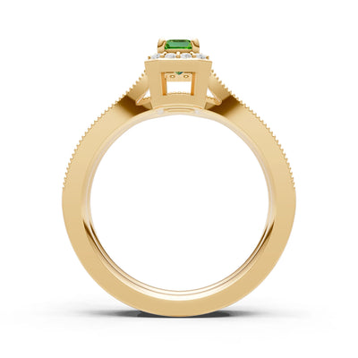 Petitie Five Stone Gemstone Band - Emerald