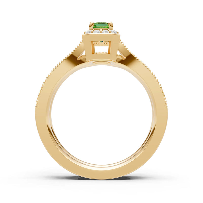 Petitie Five Stone Gemstone Band - Emerald