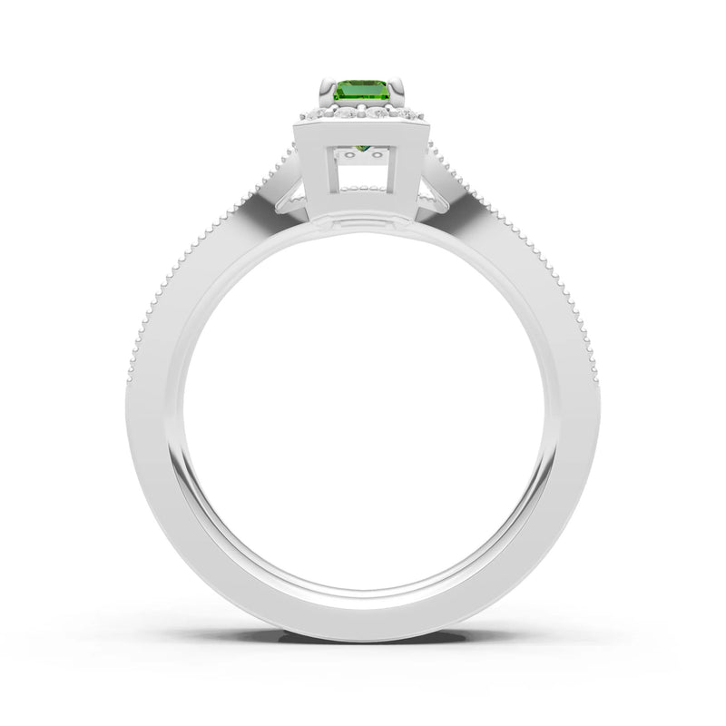 Petitie Five Stone Gemstone Band - Emerald