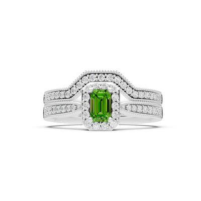 Petitie Five Stone Gemstone Band - Emerald