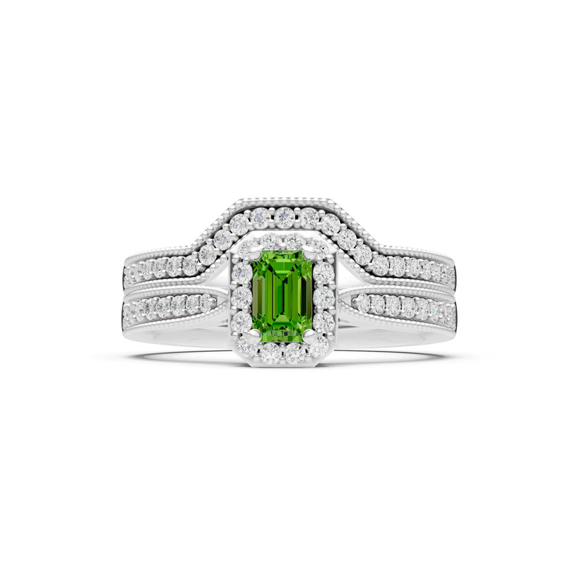 Petitie Five Stone Gemstone Band - Emerald