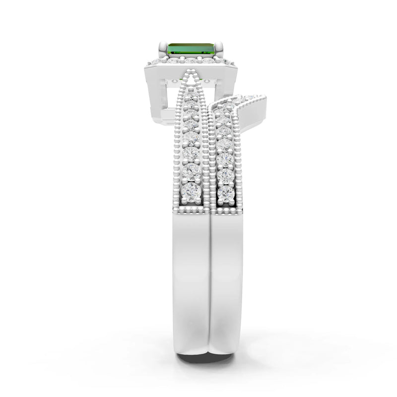 Petitie Five Stone Gemstone Band - Emerald