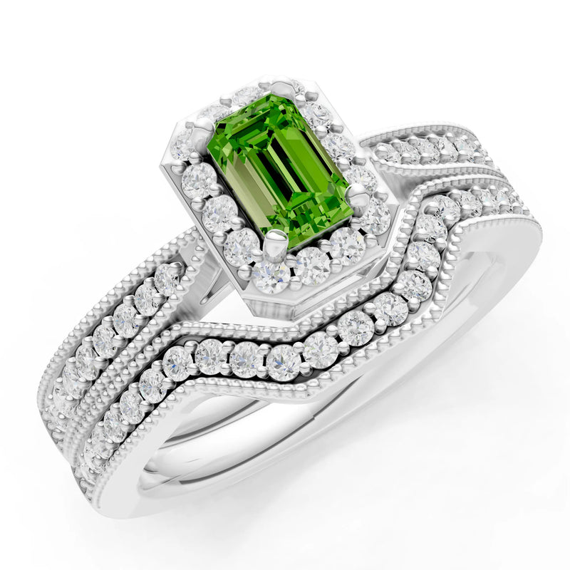 Petitie Five Stone Gemstone Band - Emerald