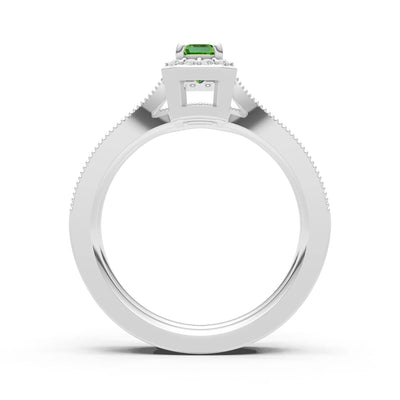 Peridot Emerald Cut 4x3mm Petitie Five Stone Emerald Cut Gemstone Band
