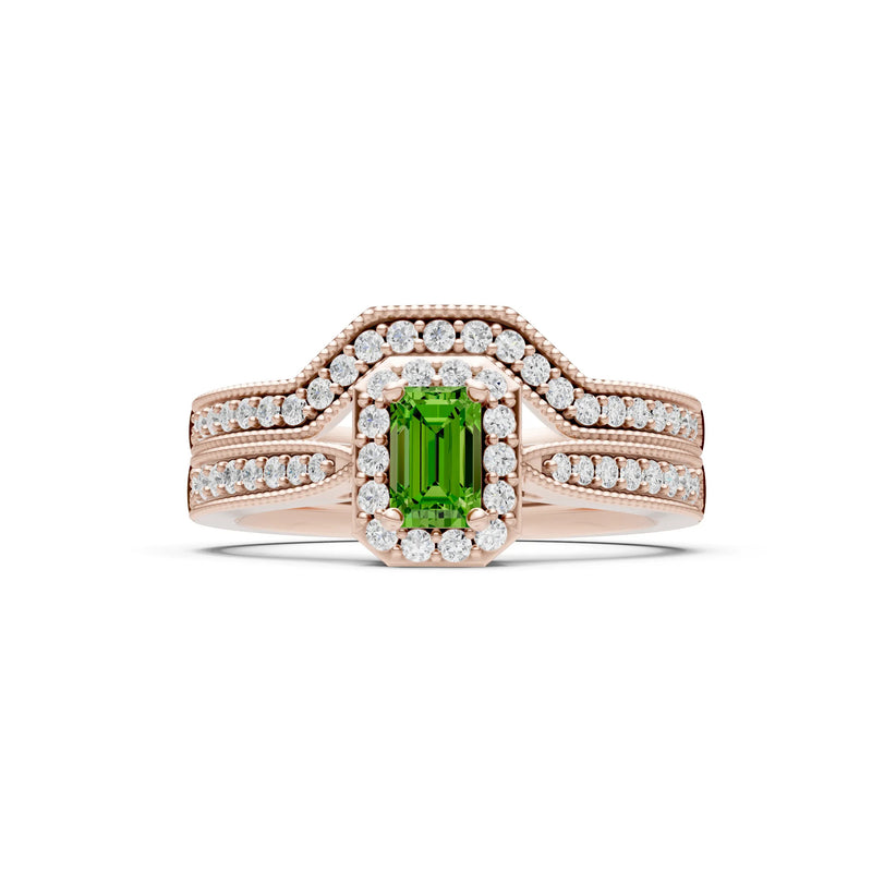 Petitie Five Stone Gemstone Band - Emerald