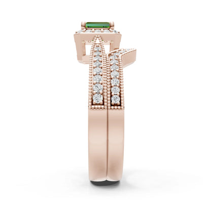 Petitie Five Stone Gemstone Band - Emerald