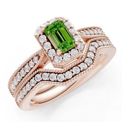 Petitie Five Stone Gemstone Band - Emerald