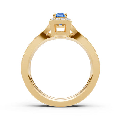 Petitie Five Stone Gemstone Band - Emerald