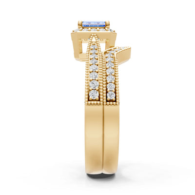 Petitie Five Stone Gemstone Band - Emerald