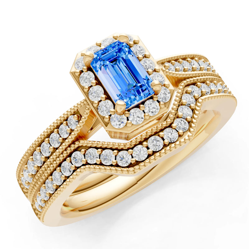 Petitie Five Stone Gemstone Band - Emerald