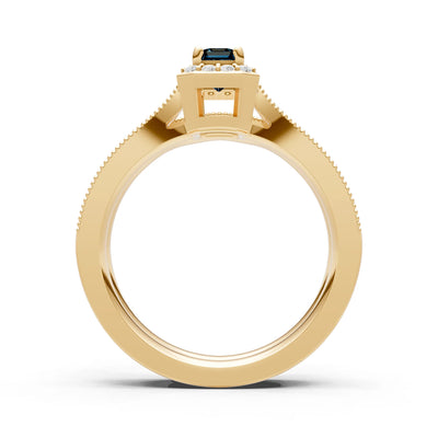 Petitie Five Stone Gemstone Band - Emerald