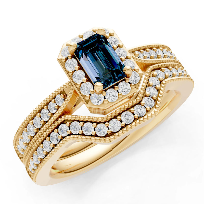 Petitie Five Stone Gemstone Band - Emerald