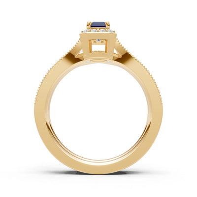 Petitie Five Stone Gemstone Band - Emerald