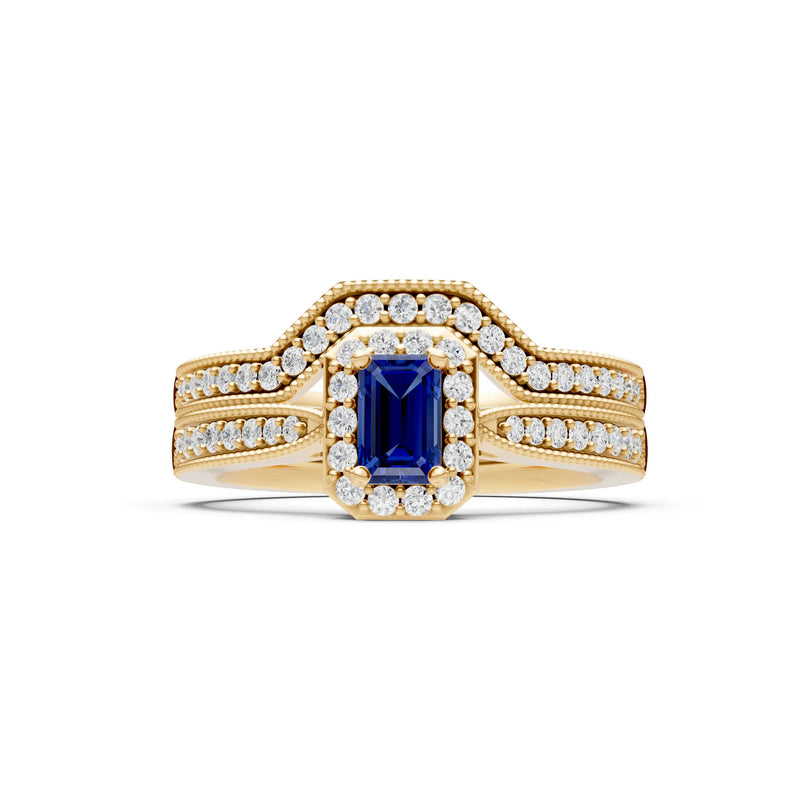 Petitie Five Stone Gemstone Band - Emerald