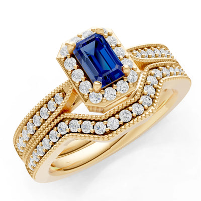 Petitie Five Stone Gemstone Band - Emerald