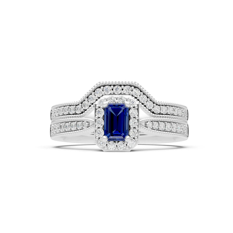 Petitie Five Stone Gemstone Band - Emerald