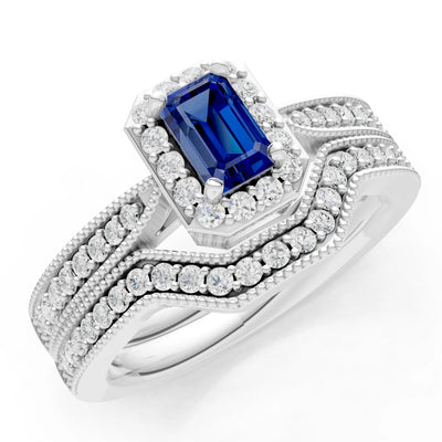 Petitie Five Stone Gemstone Band - Emerald