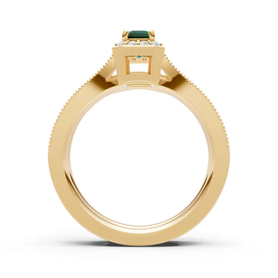Petitie Five Stone Gemstone Band - Emerald