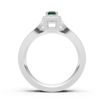Petitie Five Stone Gemstone Band - Emerald