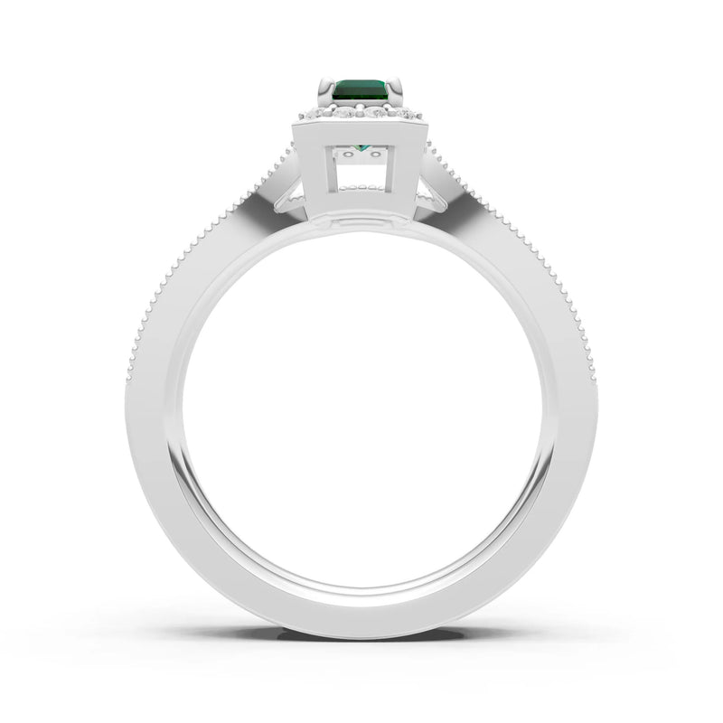 Petitie Five Stone Gemstone Band - Emerald