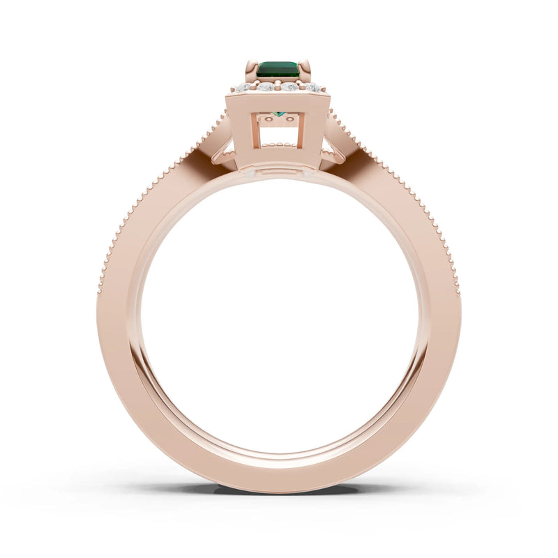 Petitie Five Stone Gemstone Band - Emerald