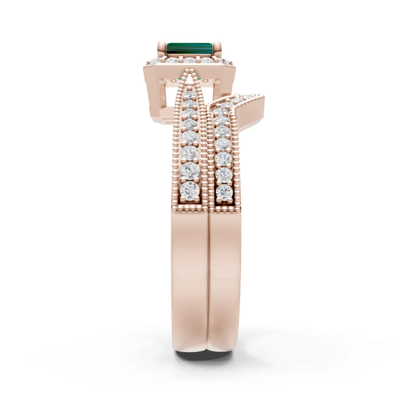Petitie Five Stone Gemstone Band - Emerald