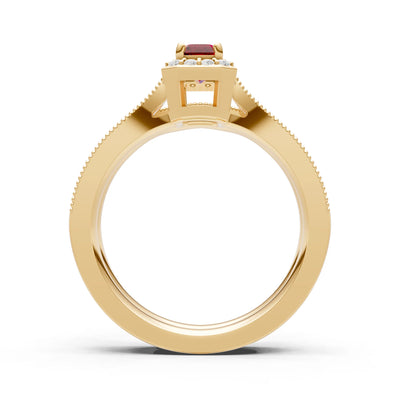 Petitie Five Stone Gemstone Band - Emerald