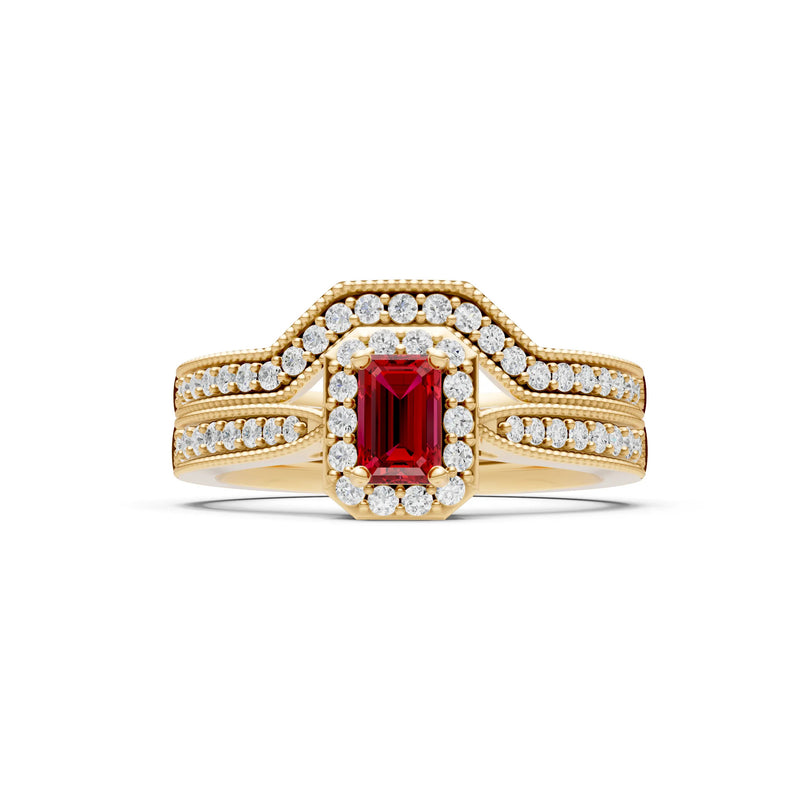 Petitie Five Stone Gemstone Band - Emerald