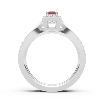 Petitie Five Stone Gemstone Band - Emerald