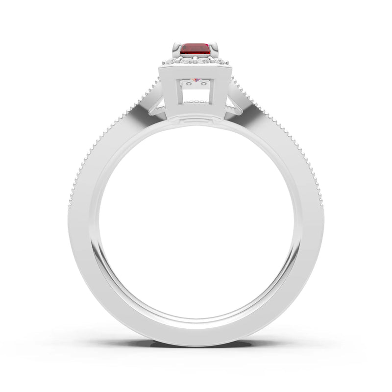Petitie Five Stone Gemstone Band - Emerald