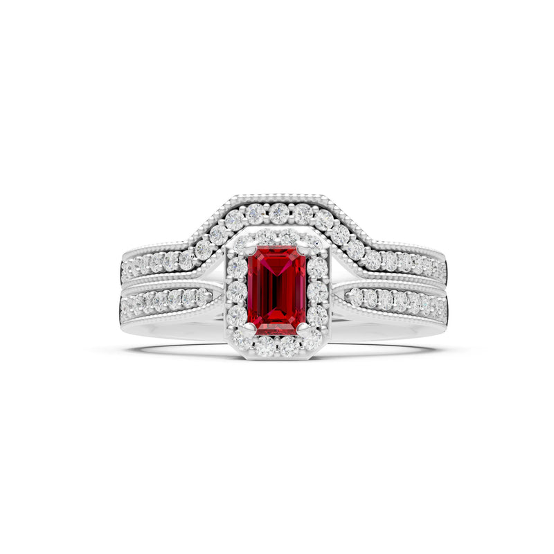 Petitie Five Stone Gemstone Band - Emerald