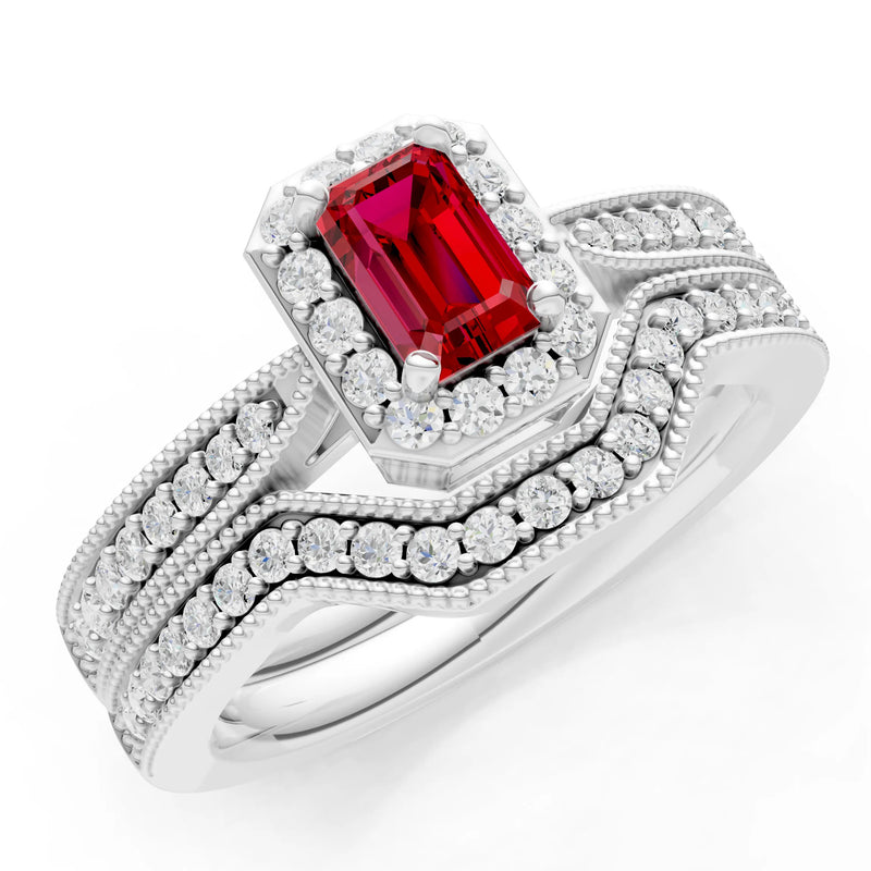 Petitie Five Stone Gemstone Band - Emerald