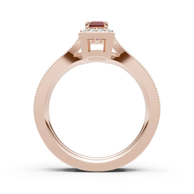 Petitie Five Stone Gemstone Band - Emerald