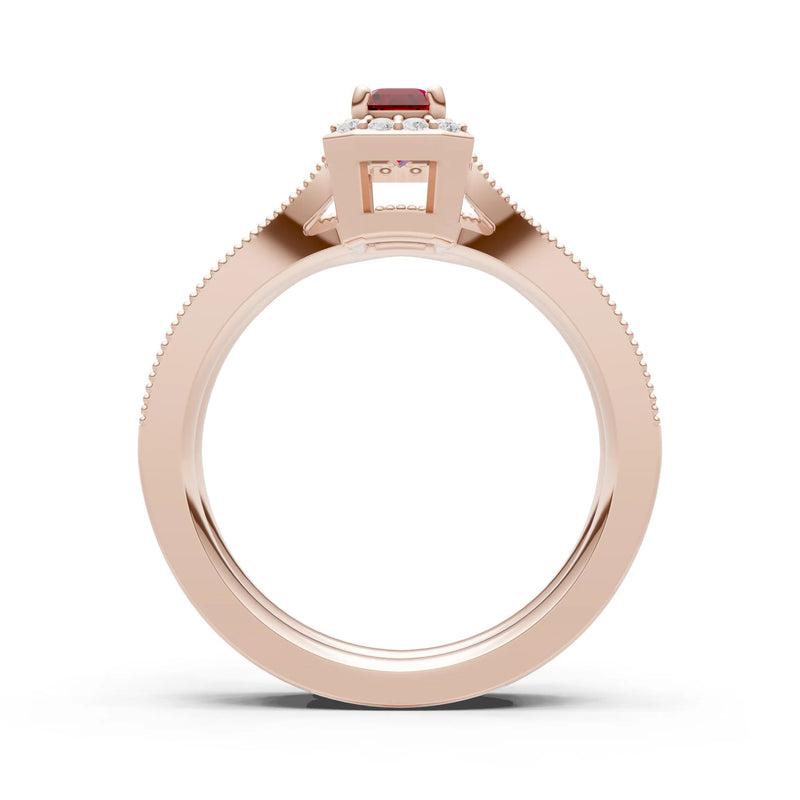 Petitie Five Stone Gemstone Band - Emerald